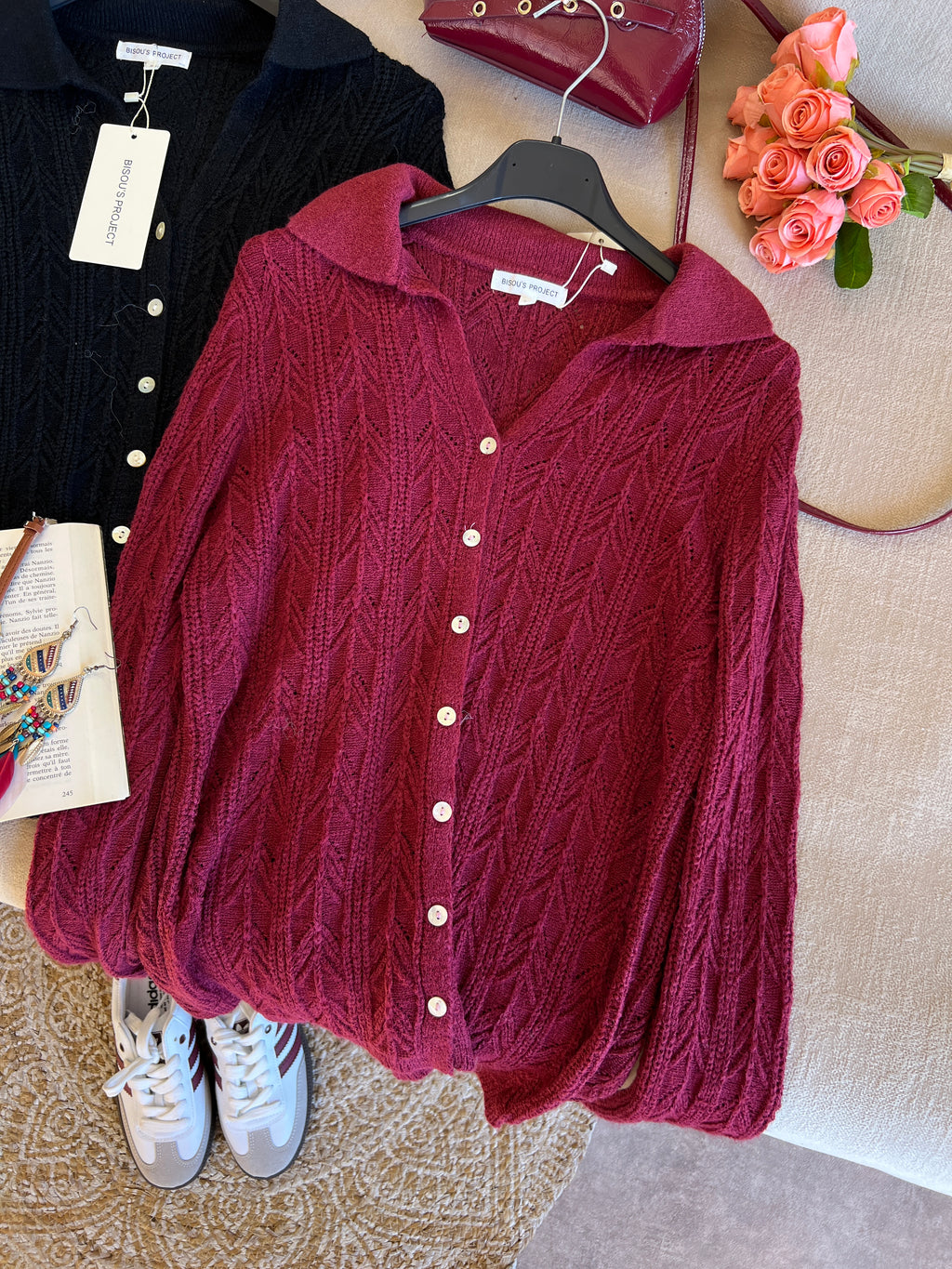 Cardigan col v